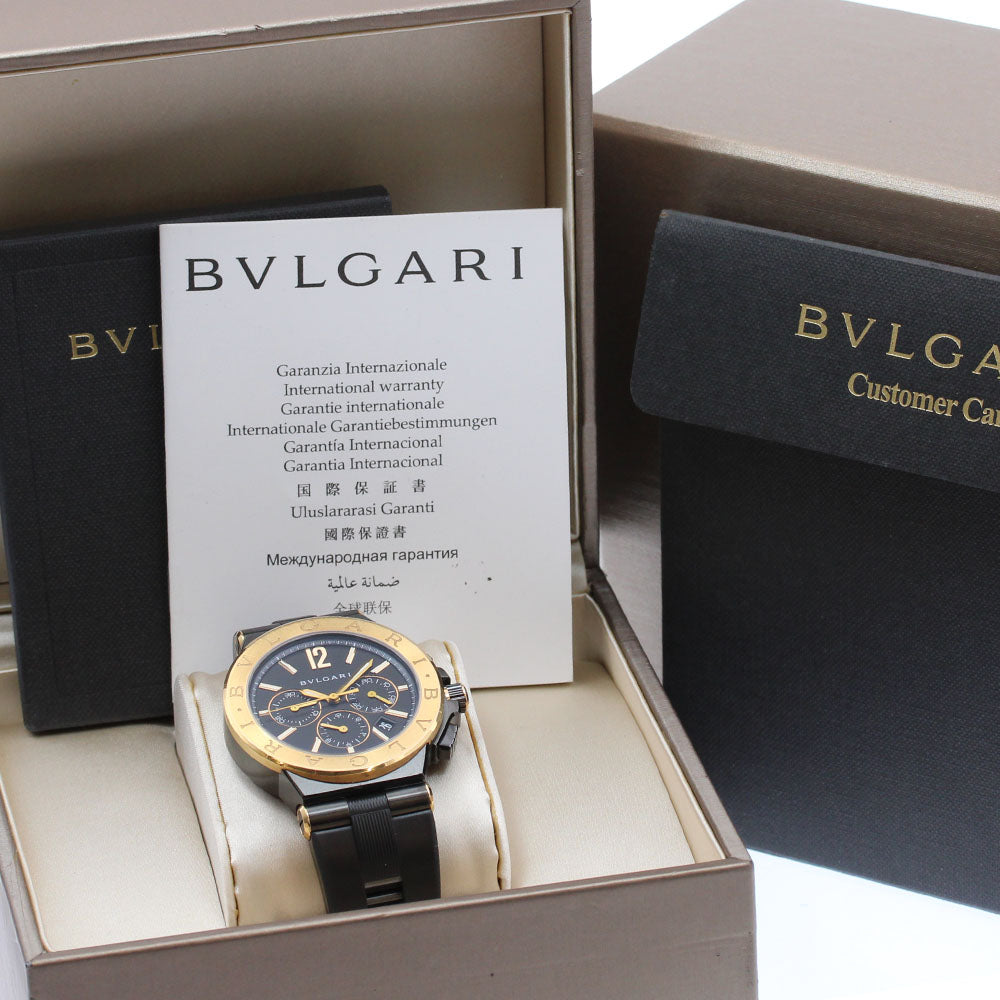 BVLGARI Diagono Ultra Nero DG42BSPGCH K18YG Bezel Chronograph black Dial Automatic Men's Watch_932649