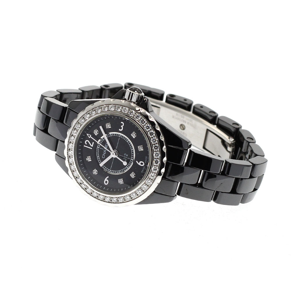 CHANEL J12 H2571 Diamond bezel 8P black Dial Quartz Ladies Watch_932664