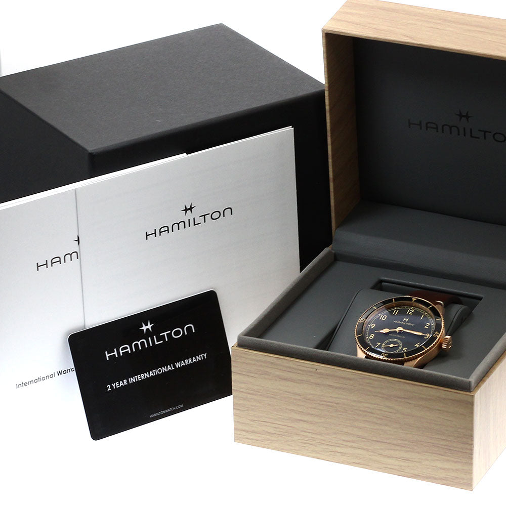 HAMILTON Khaki Aviation Pilot Pioneer Bronze H767090 black Dial Hand Winding Men's Watch_932794