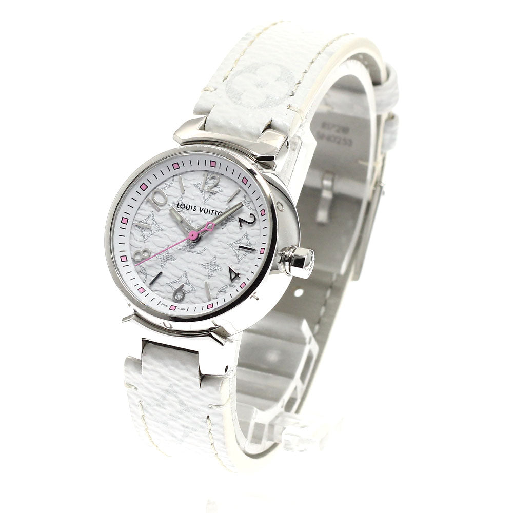 LOUIS VUITTON Tambour PM Monogram QA115 white Dial Quartz Ladies Watch_932805
