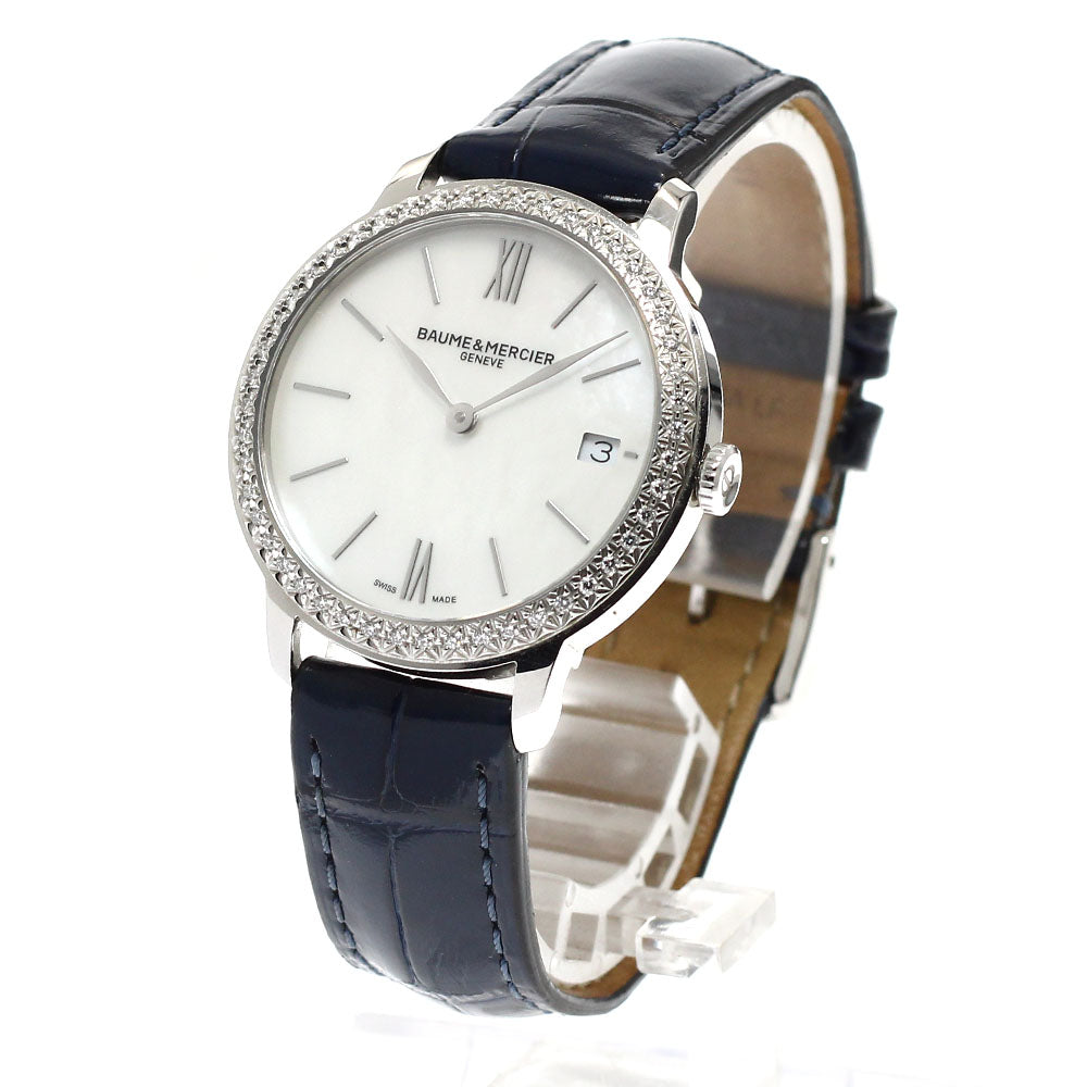 Baume & Mercier Classima 65864 shell dial diamond bezel White shell Dial Quartz Ladies Watch_932807