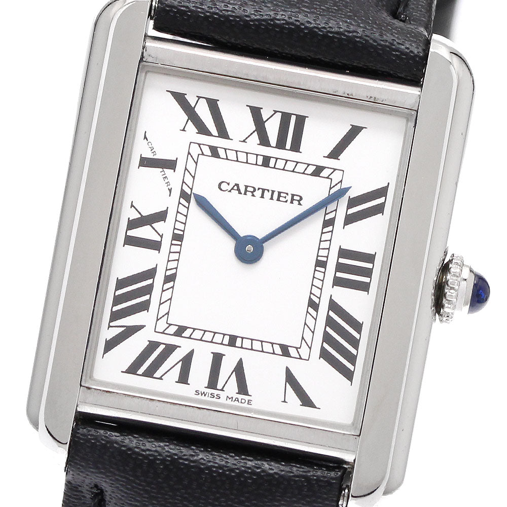 CARTIER Tank solo SM W1018255 Silver Dial Quartz Ladies Watch_932853