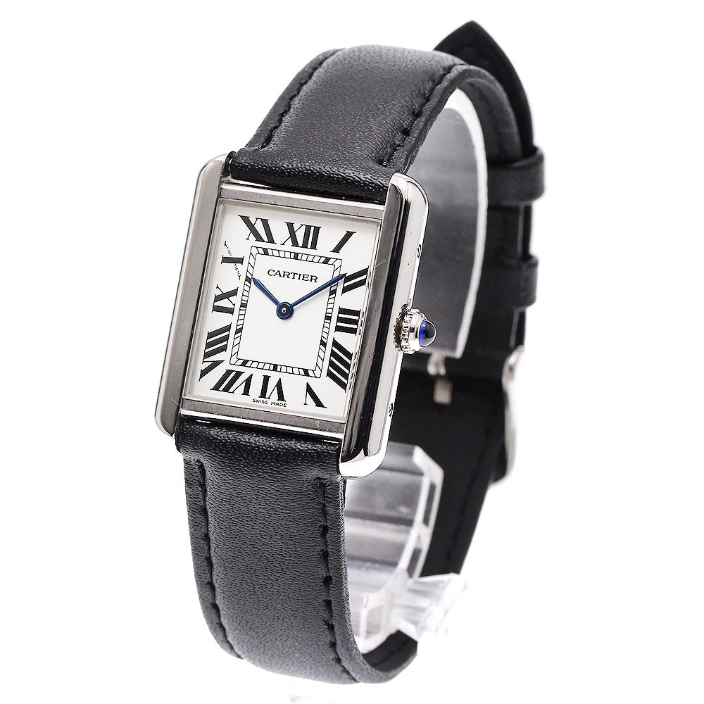 CARTIER Tank solo SM W1018255 Silver Dial Quartz Ladies Watch_932853
