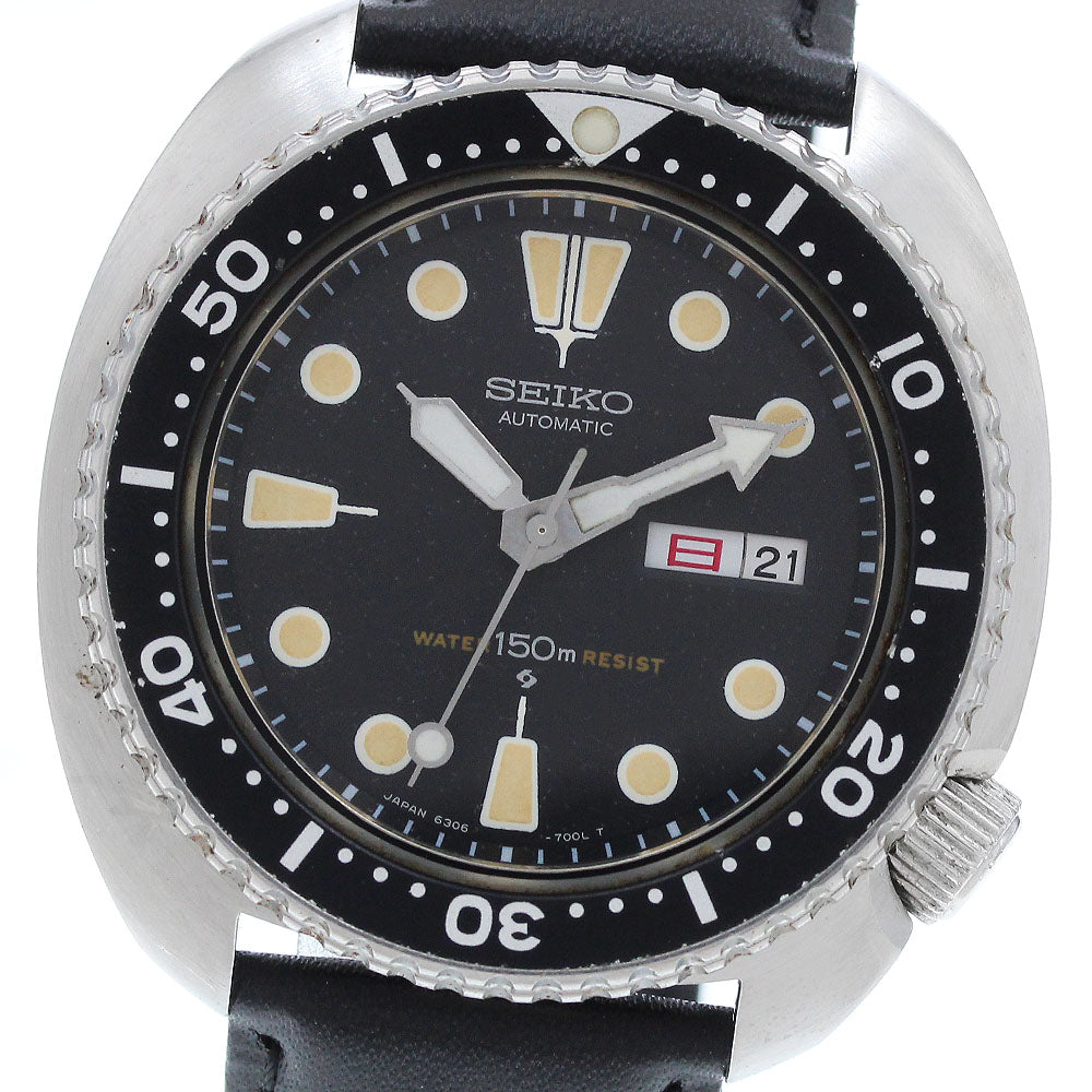 SEIKO 3rd diver 150m 6306-7001 Day date black Dial Automatic Men's Watch_932888