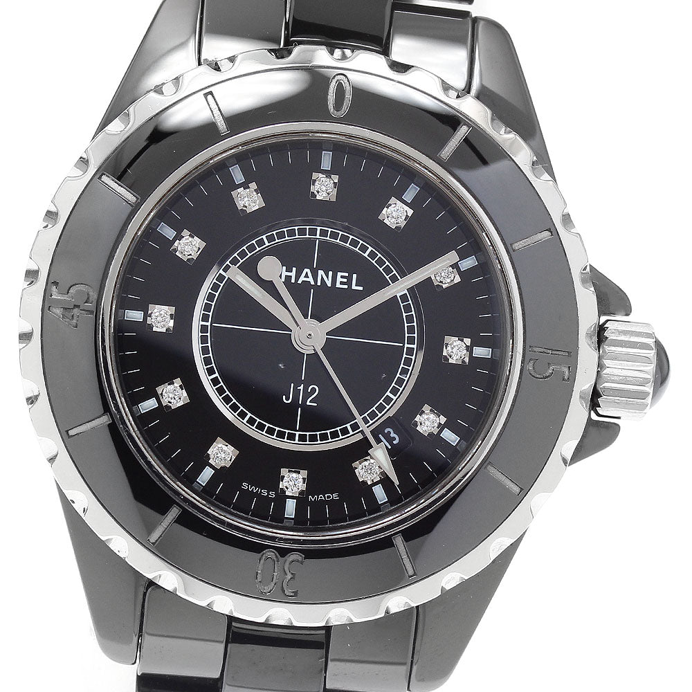 CHANEL J12 H1625 Black ceramic 33mm 12P diamond black Dial Quartz Ladies_932897