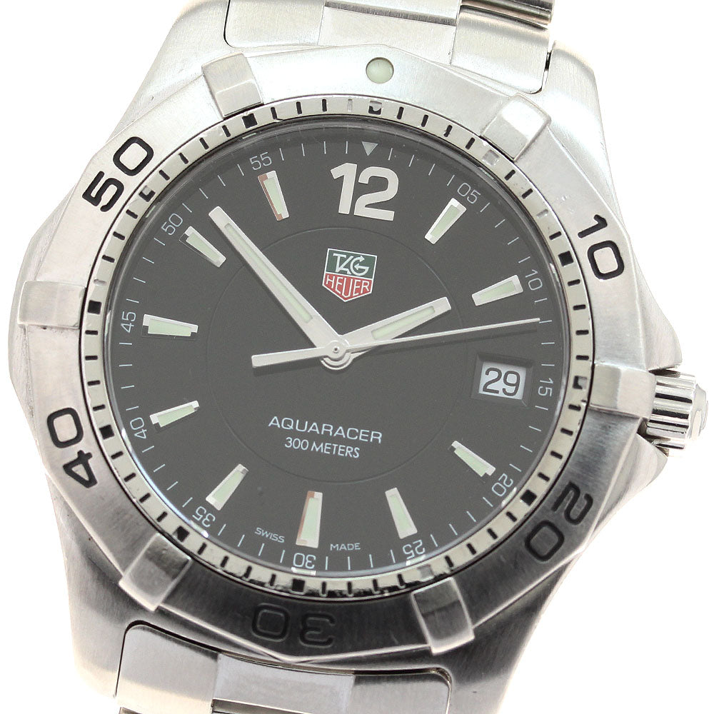 TAG HEUER Aqua racer WAF1110 Date black Dial Quartz Men's Watch_932906