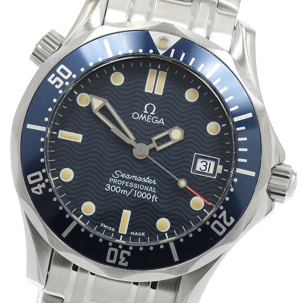 OMEGA Seamaster300 2561.80 Date Navy Dial Quartz Boy's Watch_932951