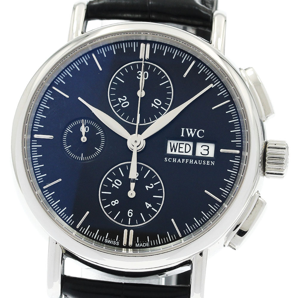IWC SCHAFFHAUSEN Portofino IW378303 Chronograph day date black Dial Automatic Men's Watch_933003