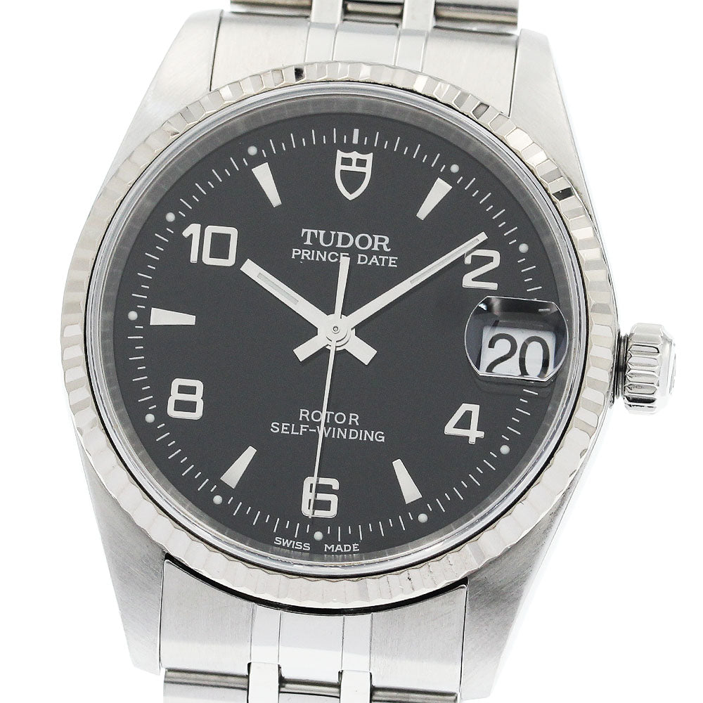 TUDOR Prince Date 72034 WG bezel black Dial Automatic Boy's Watch_933081