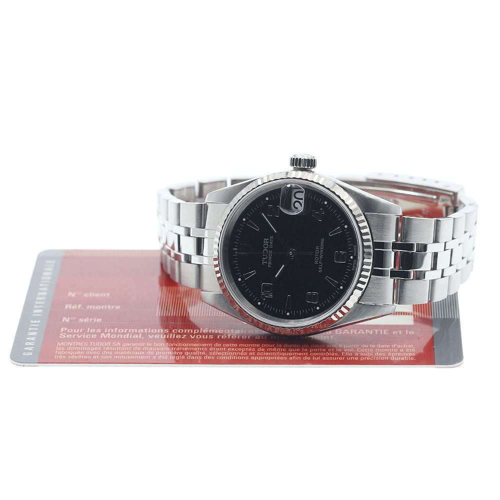 TUDOR Prince Date 72034 WG bezel black Dial Automatic Boy's Watch_933081