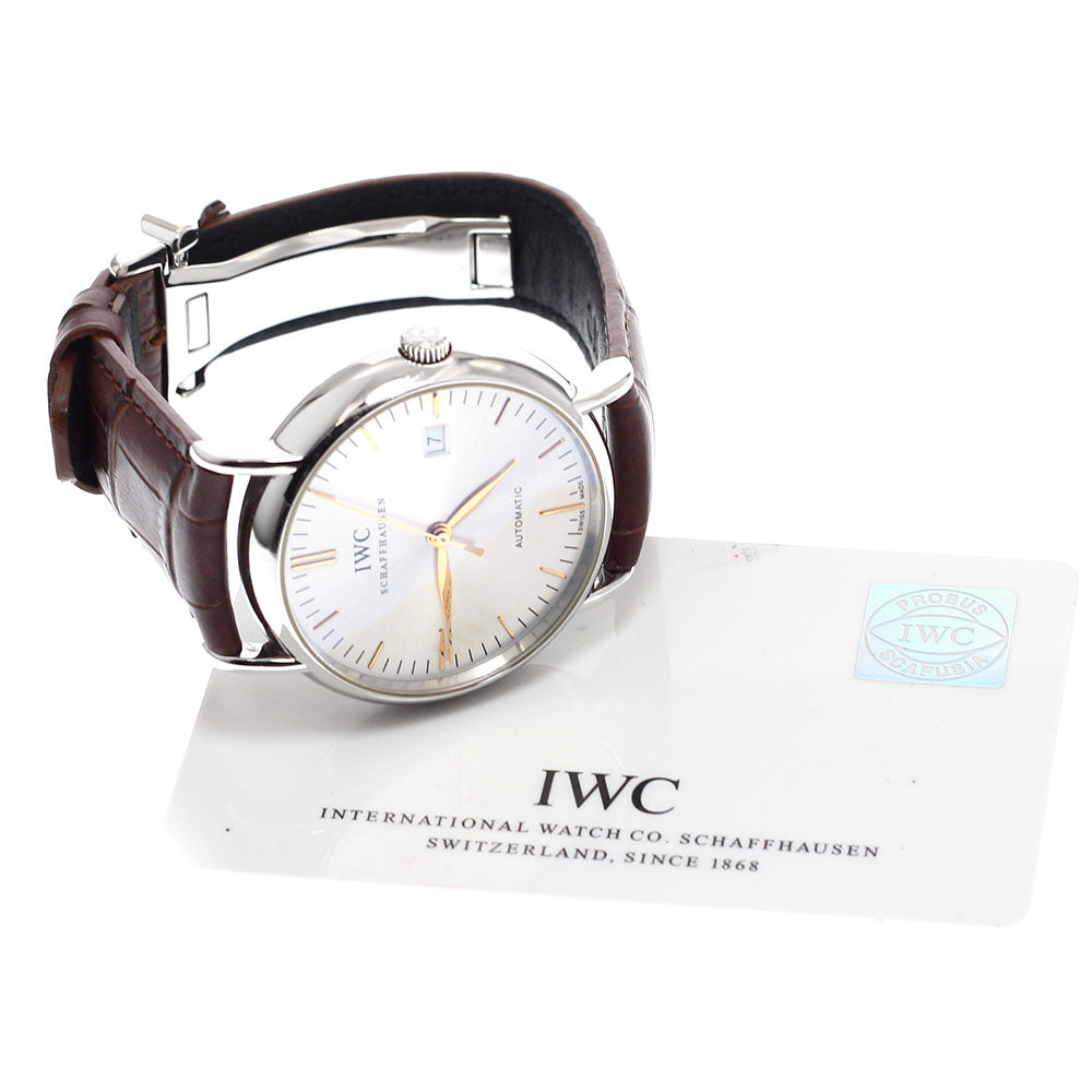 IWC SCHAFFHAUSEN Portofino IW356307 Date Silver Dial Automatic Men's Watch_933084