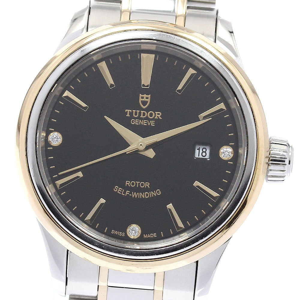 TUDOR style 12103 Date 3P diamond black Dial Automatic Ladies Watch_933101