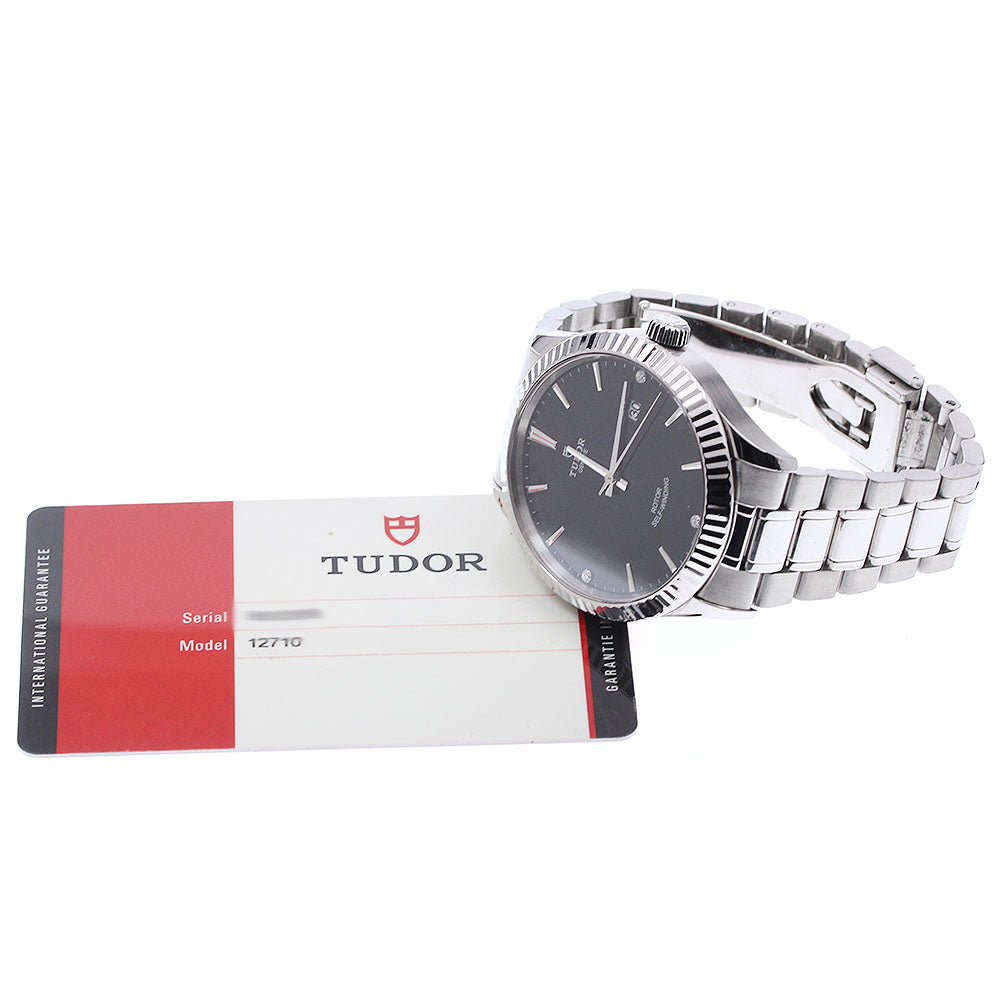 TUDOR style 12710 Date 3P diamond black Dial Automatic Men's Watch_933106