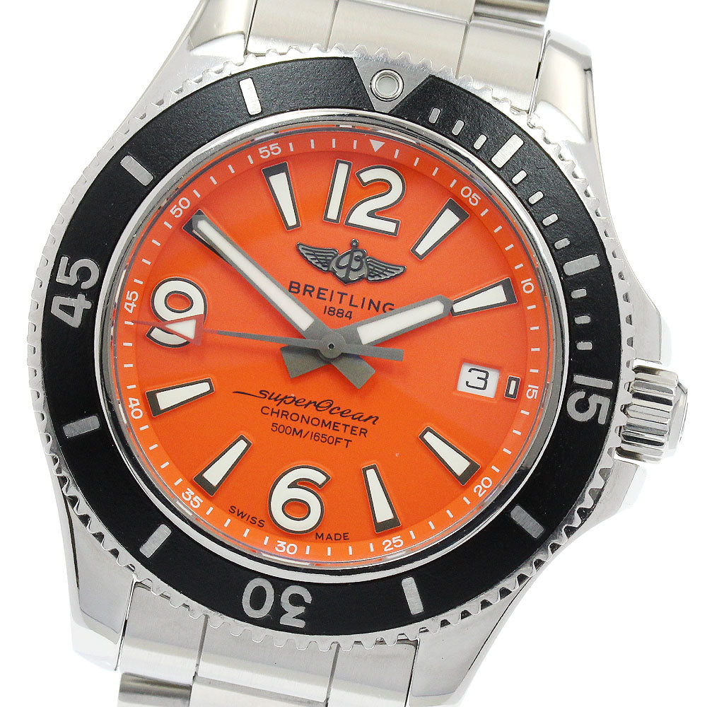 BREITLING Super Ocean 42 A17366 Date Orange Dial Automatic Men's Watch_933124