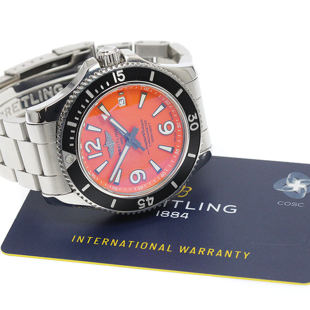 BREITLING Super Ocean 42 A17366 Date Orange Dial Automatic Men's Watch_933124