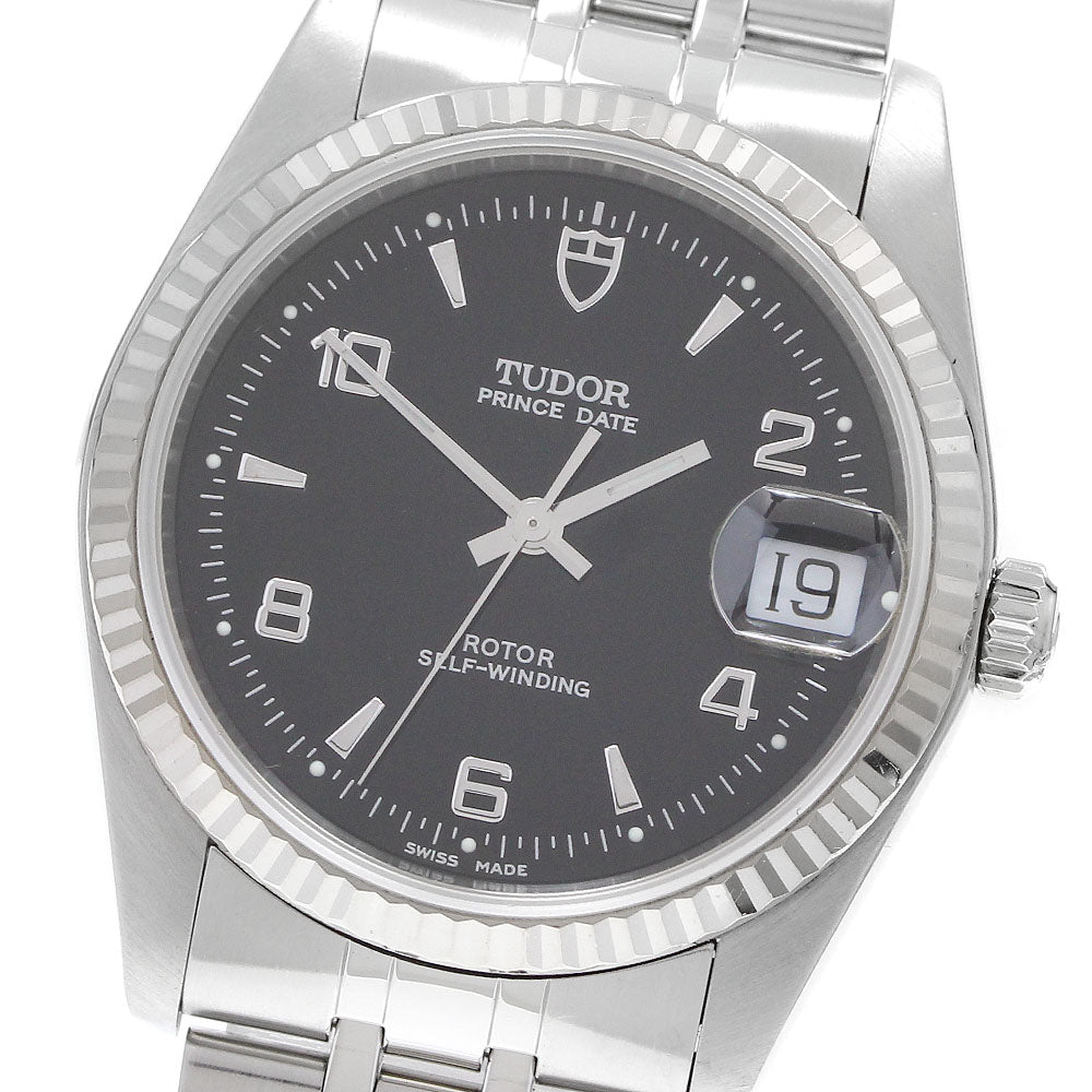 TUDOR Prince Date 74034 WG bezel black Dial Automatic Men's Watch_933140