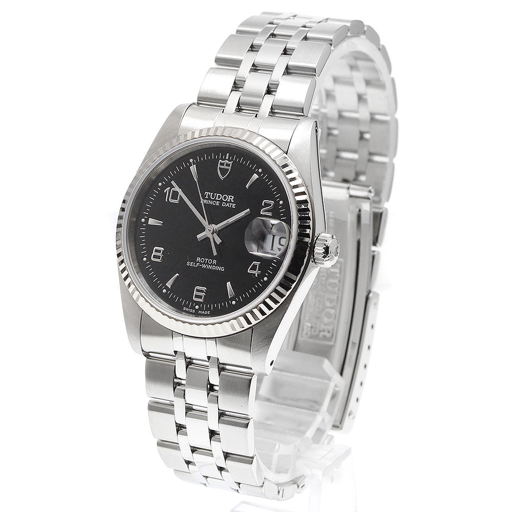 TUDOR Prince Date 74034 WG bezel black Dial Automatic Men's Watch_933140