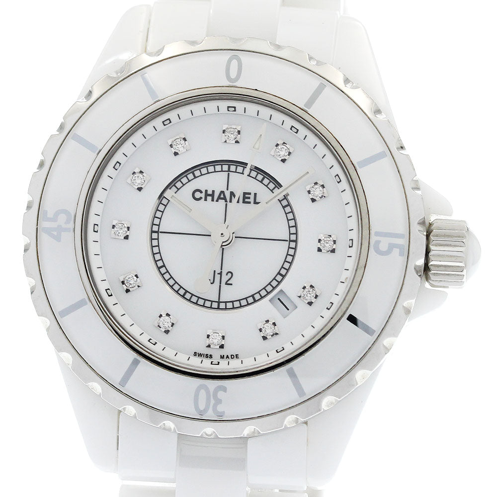 CHANEL J12 H1628 White ceramic 12P diamond white Dial Quartz Ladies Watch_933539