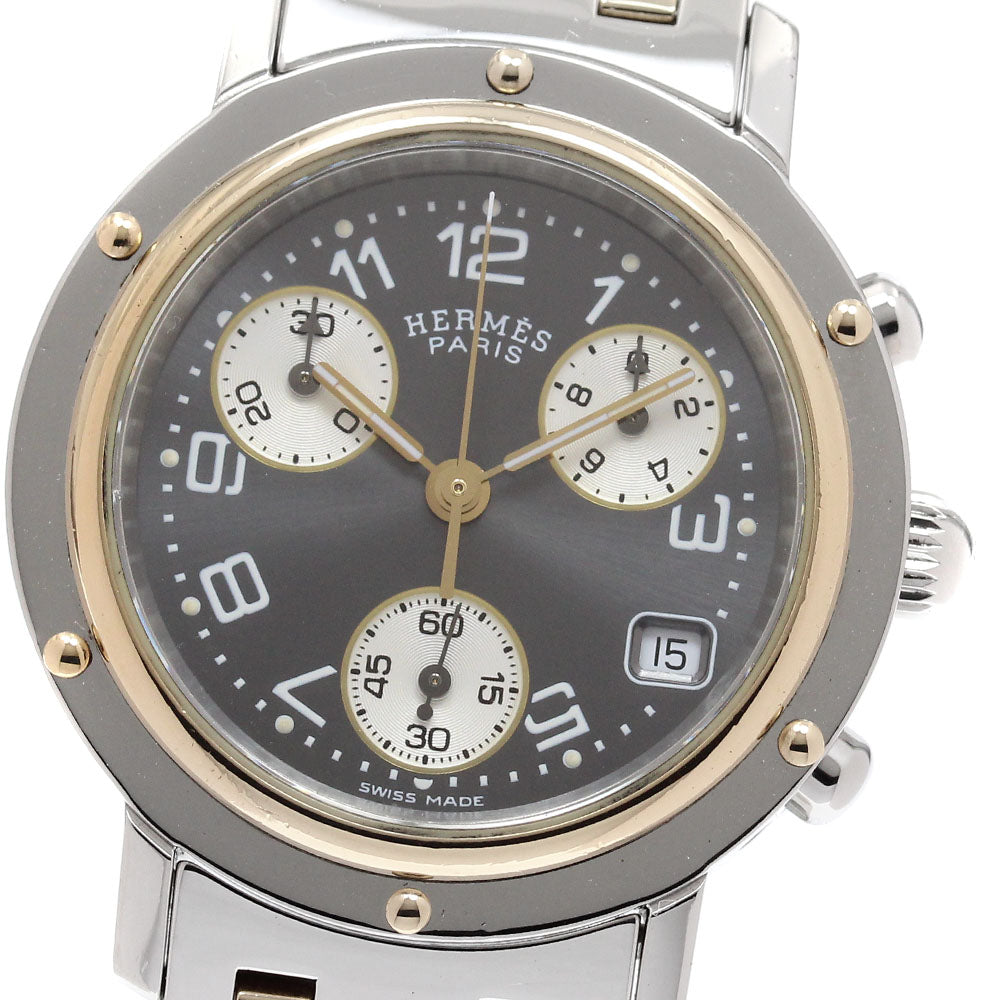 HERMES Clipper chrono CL1.320 Date black Dial Quartz Ladies Watch_933565