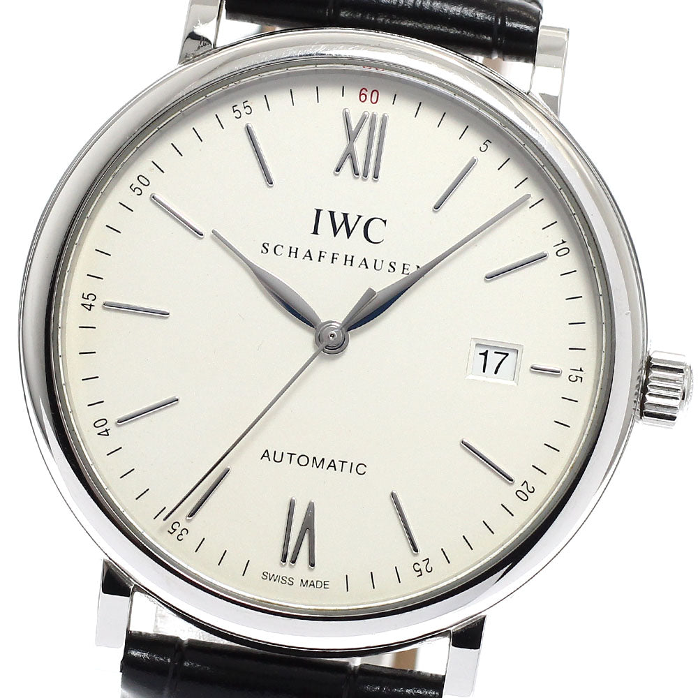 IWC SCHAFFHAUSEN Portofino IW356501 Date Silver Dial Automatic Men's Watch_933571
