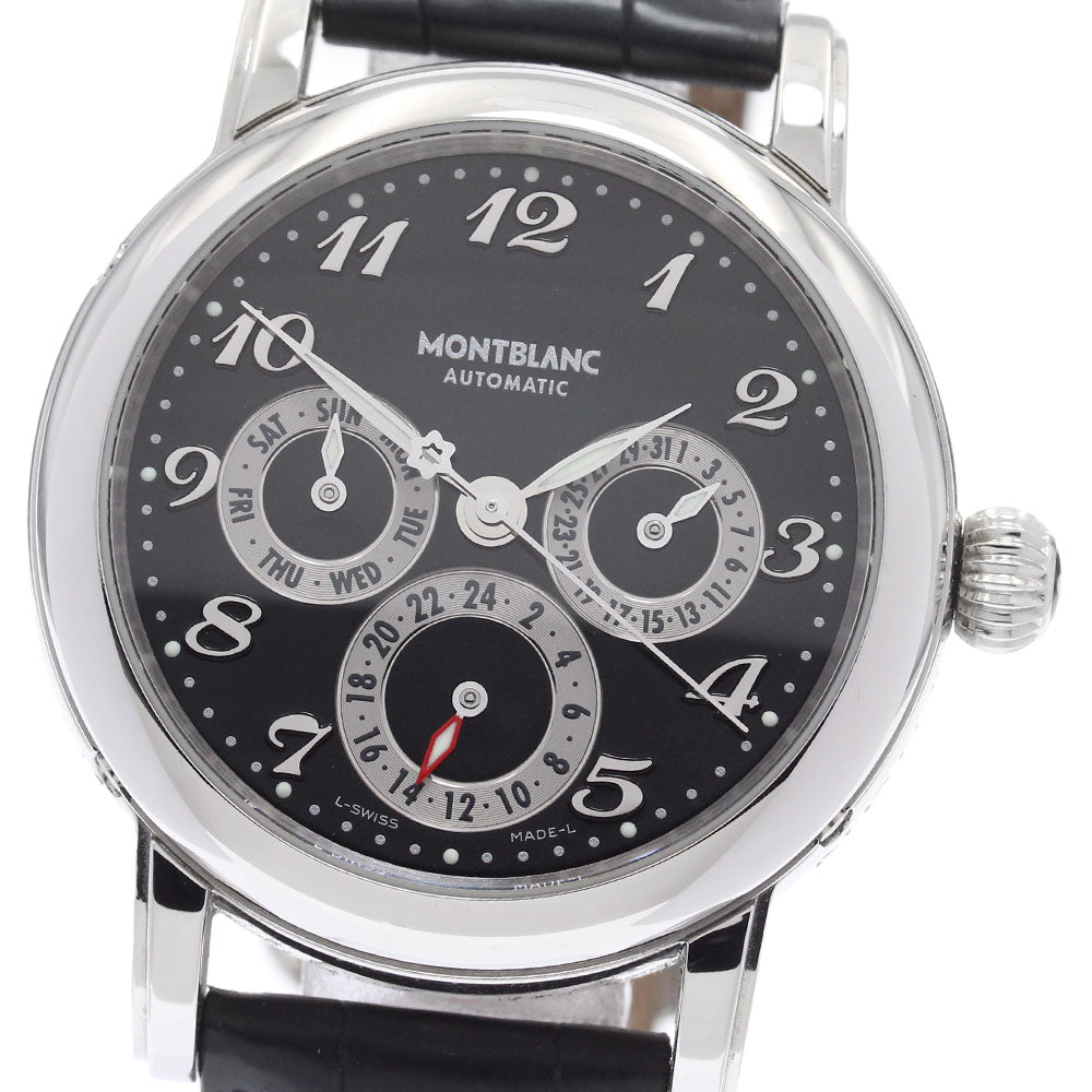 MONTBLANC Meisterstic 7018 GMT Day Date black Dial Automatic Men's Watch_933593