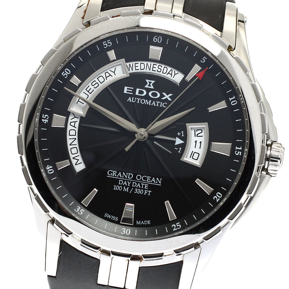 EDOX Grand Ocean 83006-3CA-NIN Day date black Dial Automatic Men's Watch_933596