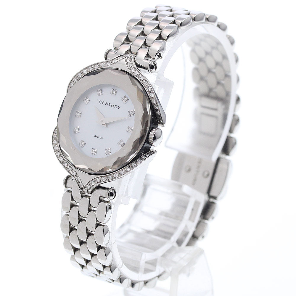 CENTURY Time gem 12P diamond diamond bezel White shell Dial Quartz Ladies Watch_933651