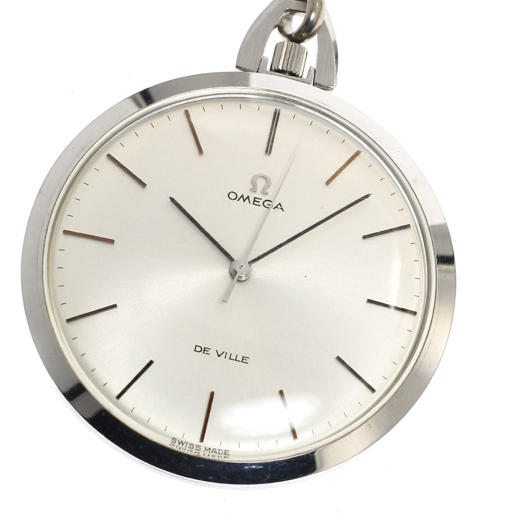 OMEGA De Ville 1714 Cal.601 Silver Dial Hand Winding Men's Pocket watch_933656