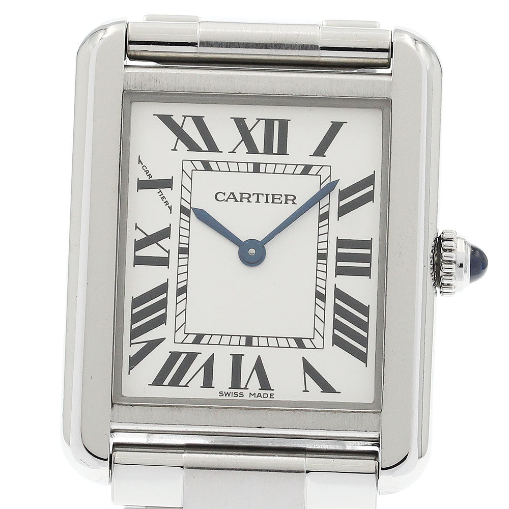 CARTIER Tank solo SM W5200013 Silver Dial Quartz Ladies Watch_933688