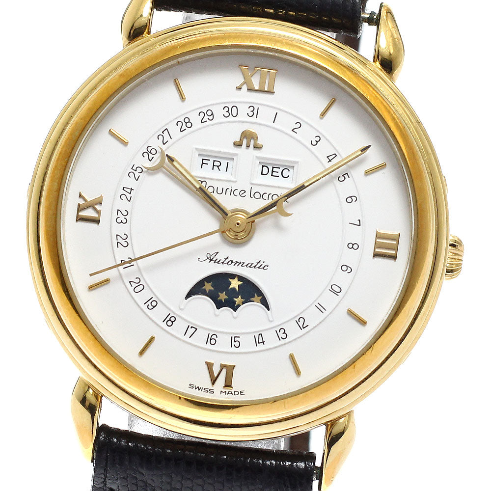 MAURICE LACROIX Masterpiece 13111 Triple calendar moon phase white Dial Automatic Men's Watch_933768
