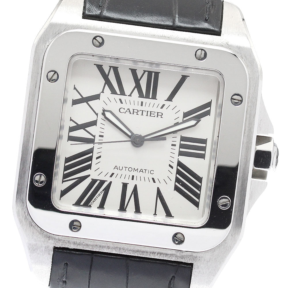 CARTIER Santos 100 LM W20073X8 Silver Dial Automatic Men's Watch_933770