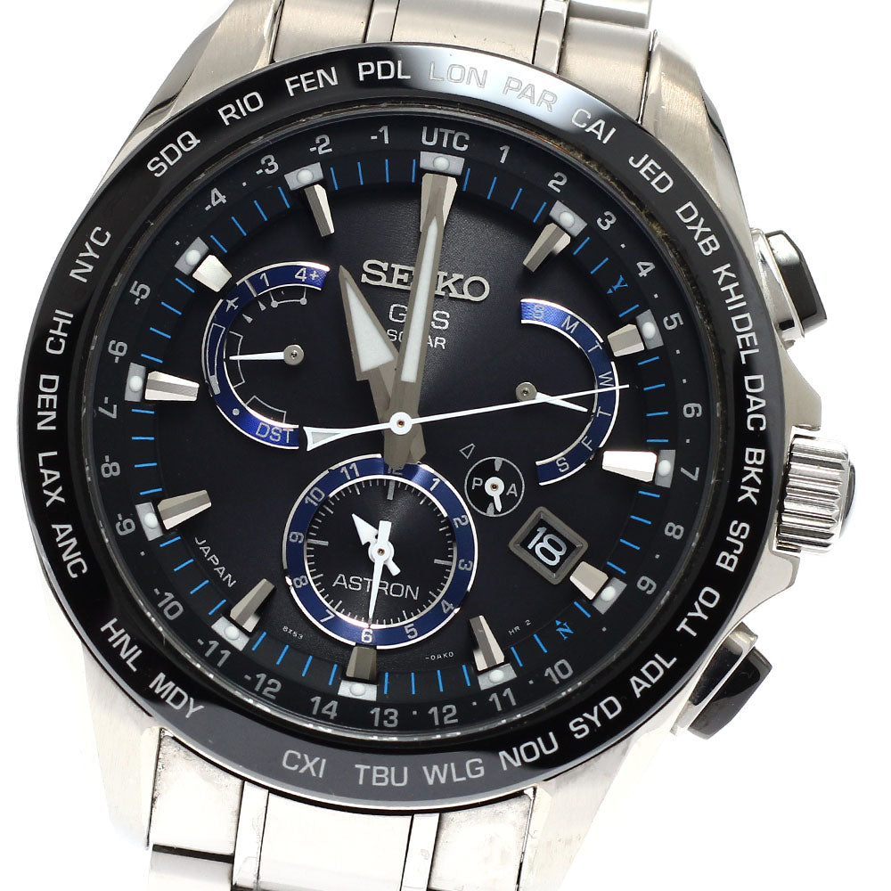 SEIKO Astron SBXB101/8X53-0AS0-2 GPS black Dial Solar Powered Radio Men's Watch_933777