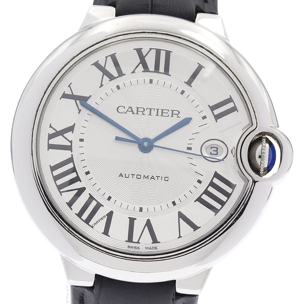CARTIER Baron blue 42mm W69016Z4 Date Silver Dial Automatic Men's Watch_933812