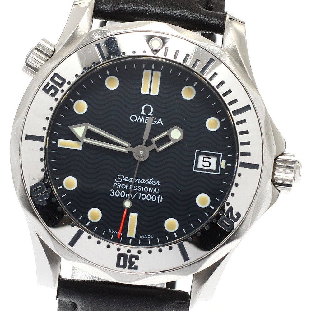 OMEGA Seamaster300 2562.80 Date Navy Dial Quartz Boy's Watch_933824
