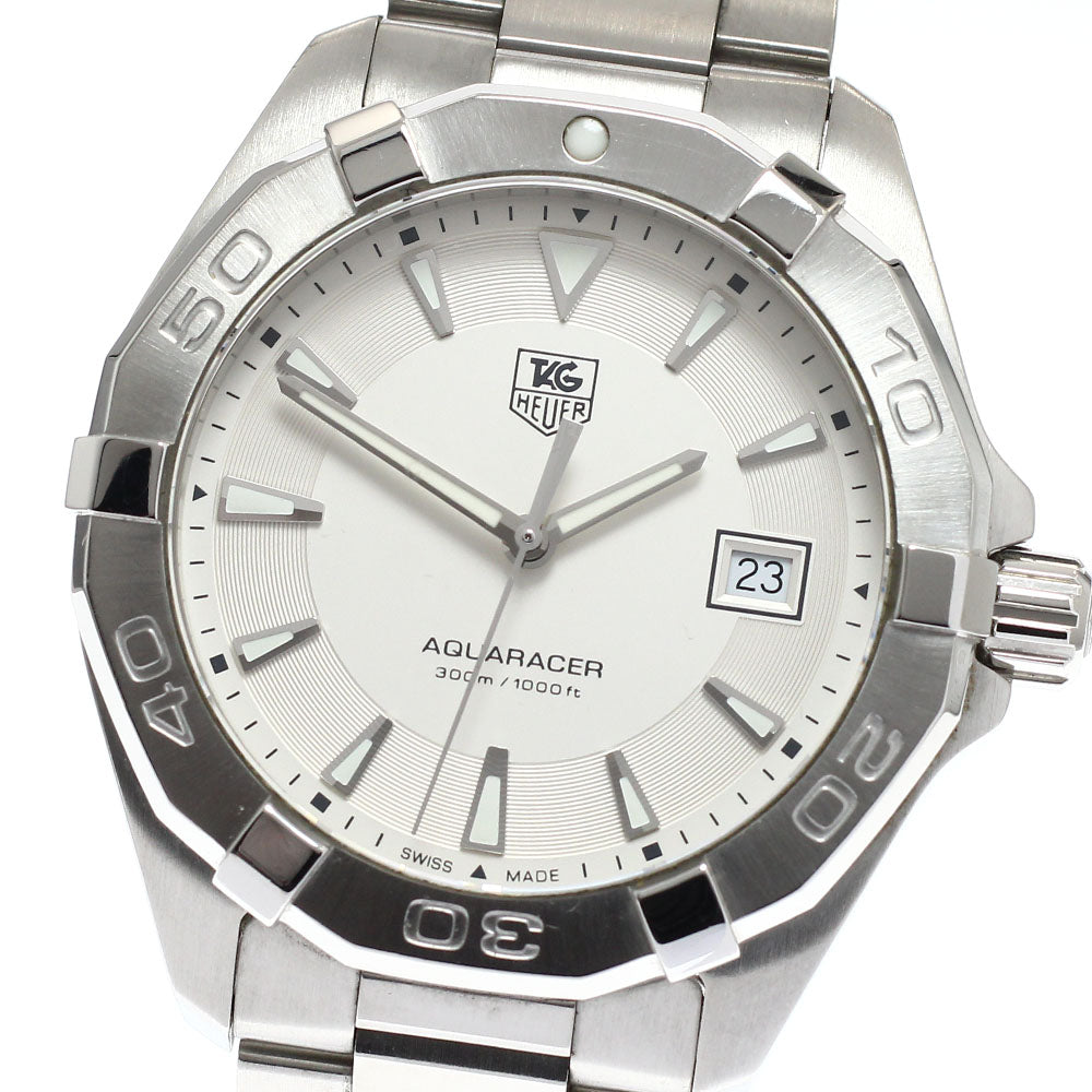 TAG HEUER Aqua racer WAY1111 Date Silver Dial Quartz Men's Watch_933854