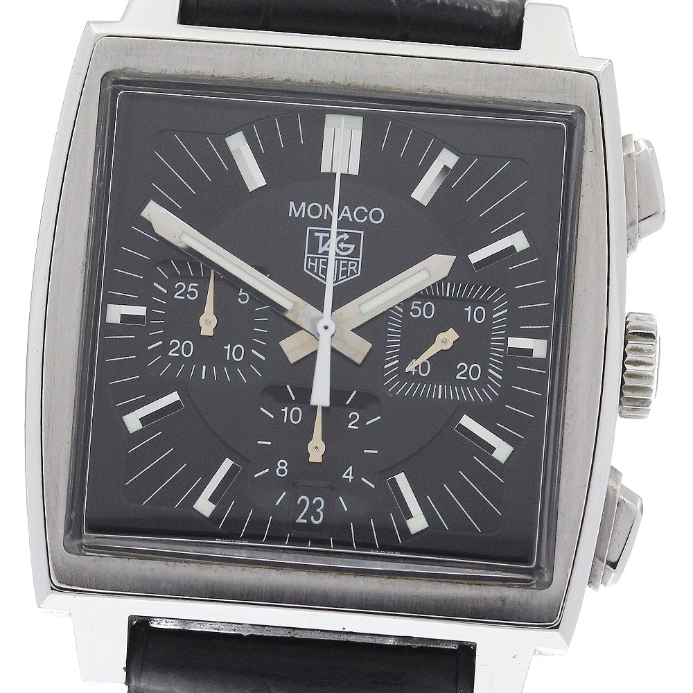 TAG HEUER Monaco CW2111-0 Chronograph Date black Dial Automatic Men's Watch_933863