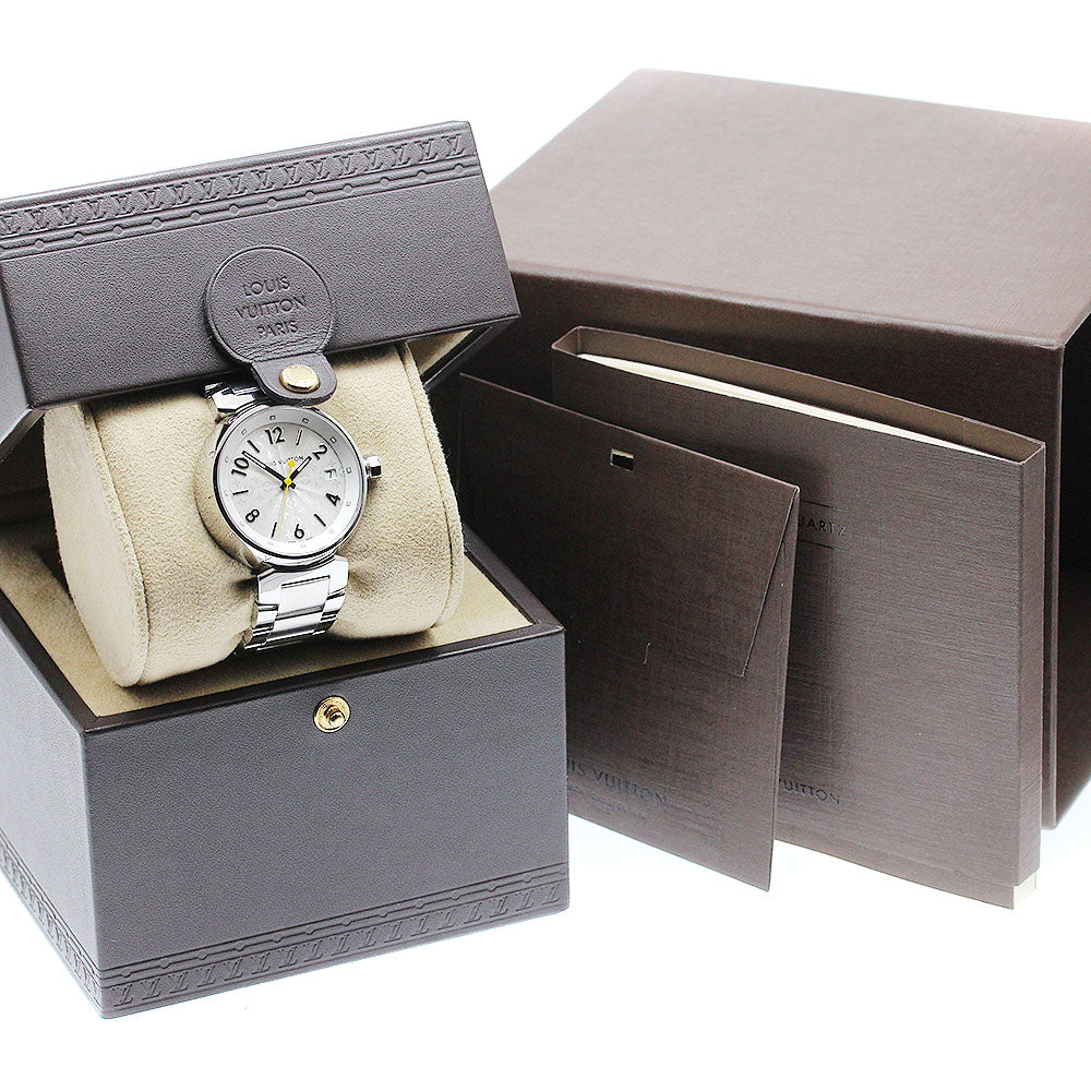 LOUIS VUITTON Tambour Hologram Q1313 Date Silver Dial Quartz Ladies Watch_933874