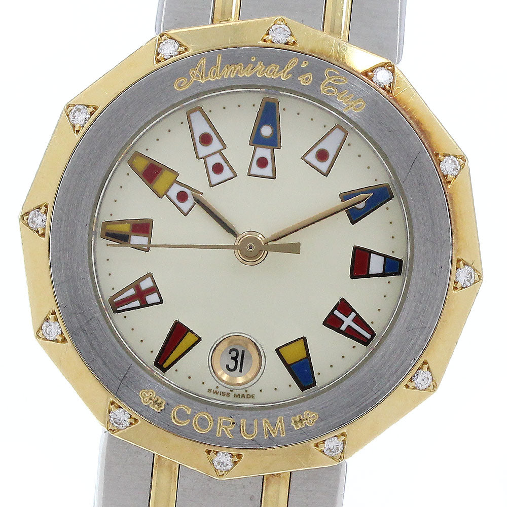 CORUM Admirals cup 39.610.28V-52 12P diamond bezel Quartz Ladies Watch_933914