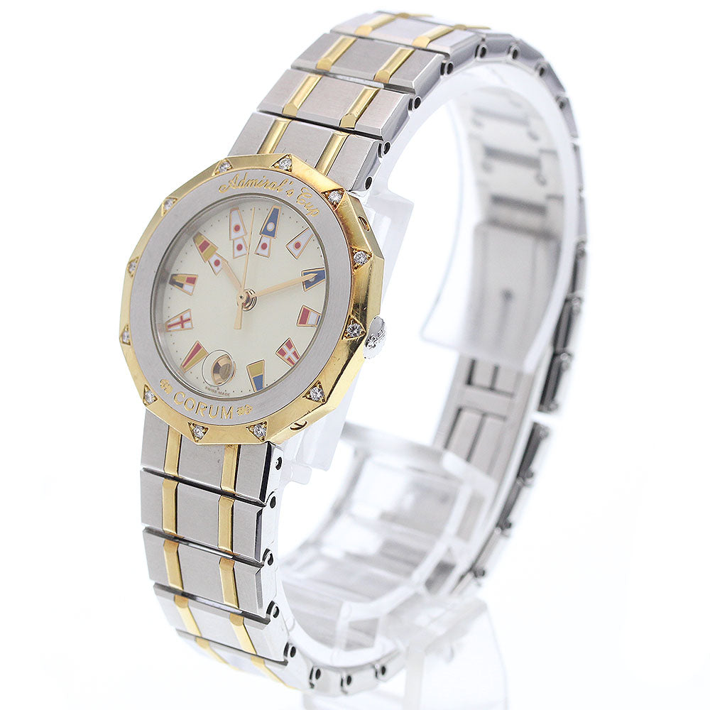 CORUM Admirals cup 39.610.28V-52 12P diamond bezel Quartz Ladies Watch_933914