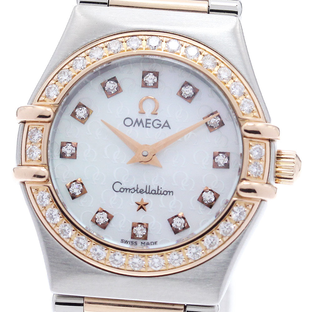 OMEGA Constellation 1360.75 Diamond Bezel 12P Diamond White shell Dial Quartz Ladies Watch_933925
