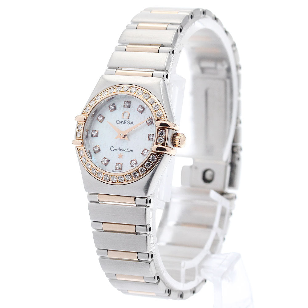 OMEGA Constellation 1360.75 Diamond Bezel 12P Diamond White shell Dial Quartz Ladies Watch_933925