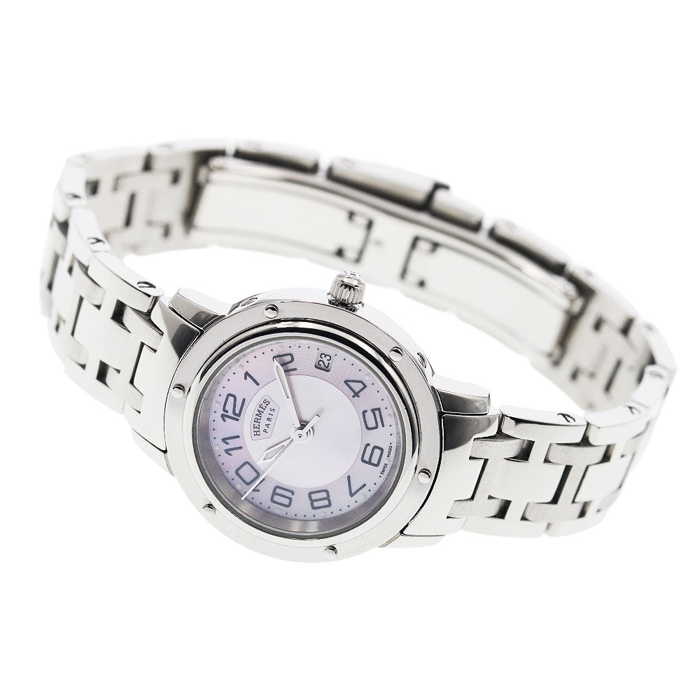 HERMES Clipper CP1.210 Date Pink shell Dial Quartz Ladies Watch_933960