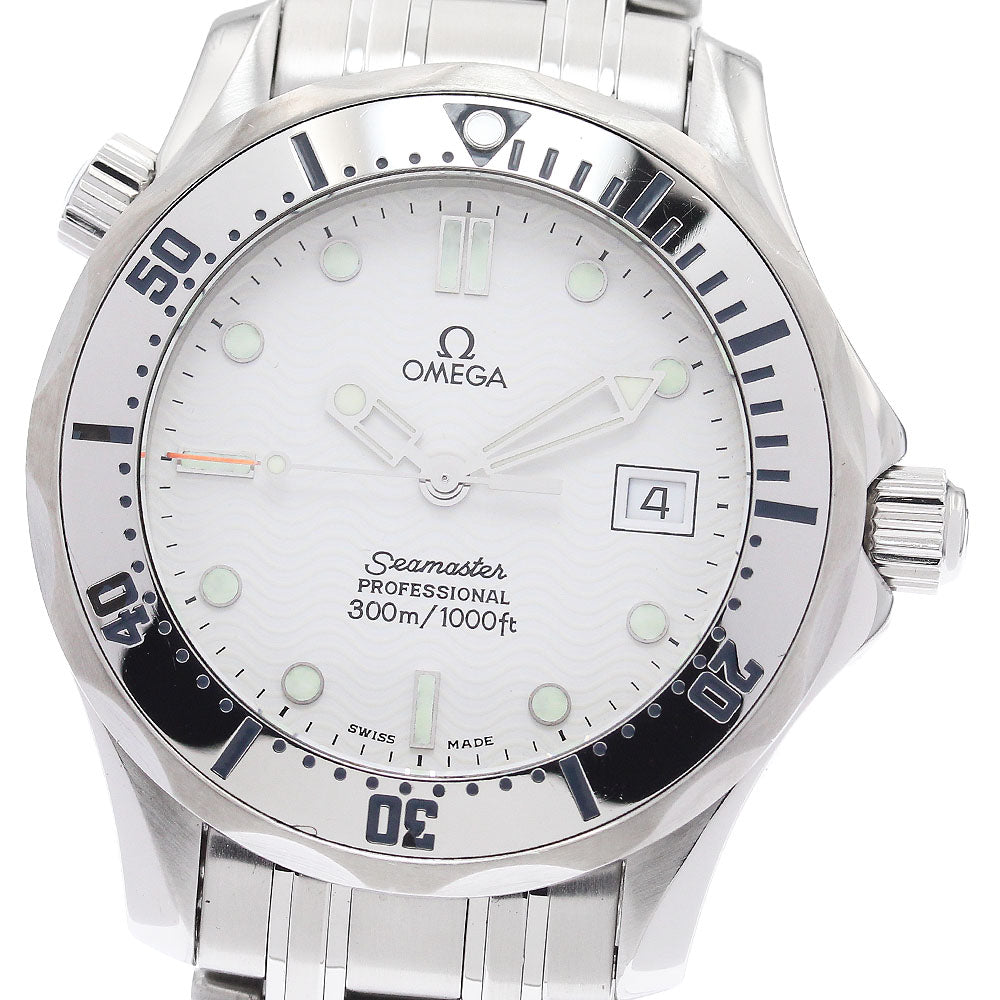OMEGA Seamaster300 2562.20 Date white Dial Quartz Boy's Watch_933974