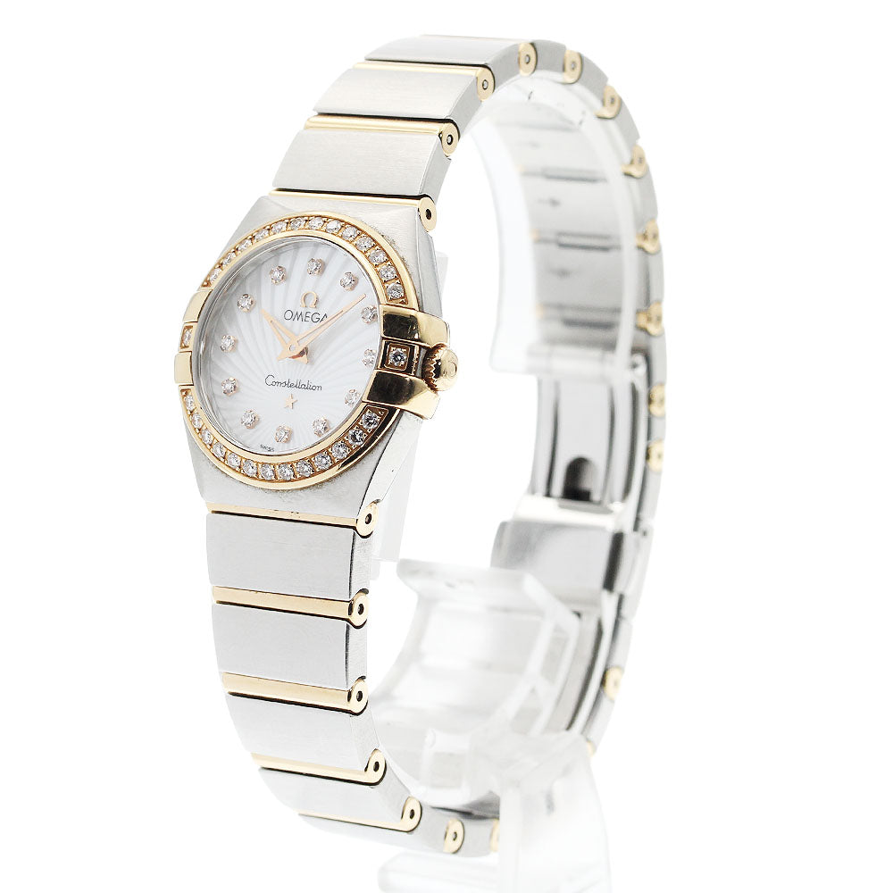OMEGA Constellation Blush 123.25.24.60.55.002 Diamond bezel 12P White shell Dial Quartz Ladies Watch_933978