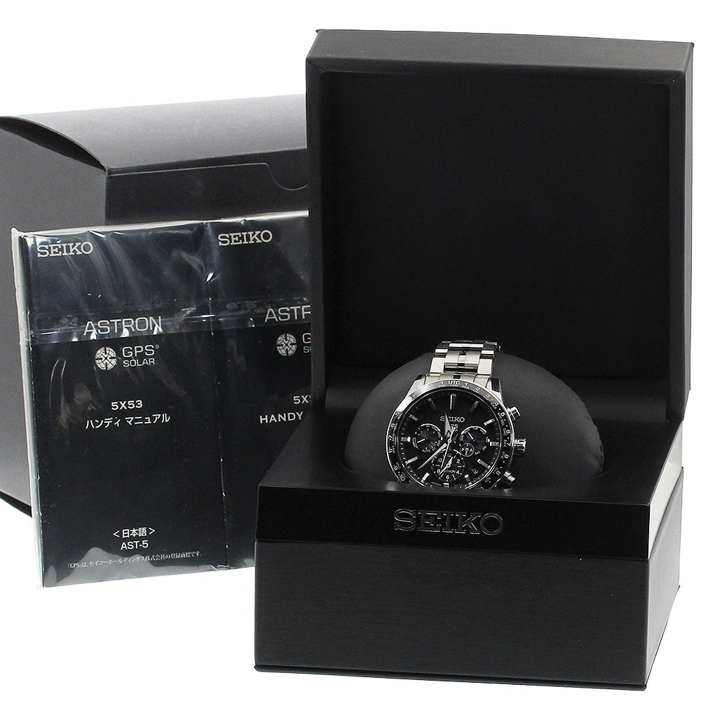 SEIKO Astron SBXC003/5X53-0AB0 black Dial Solar Powered Radio Men's Watch_933987
