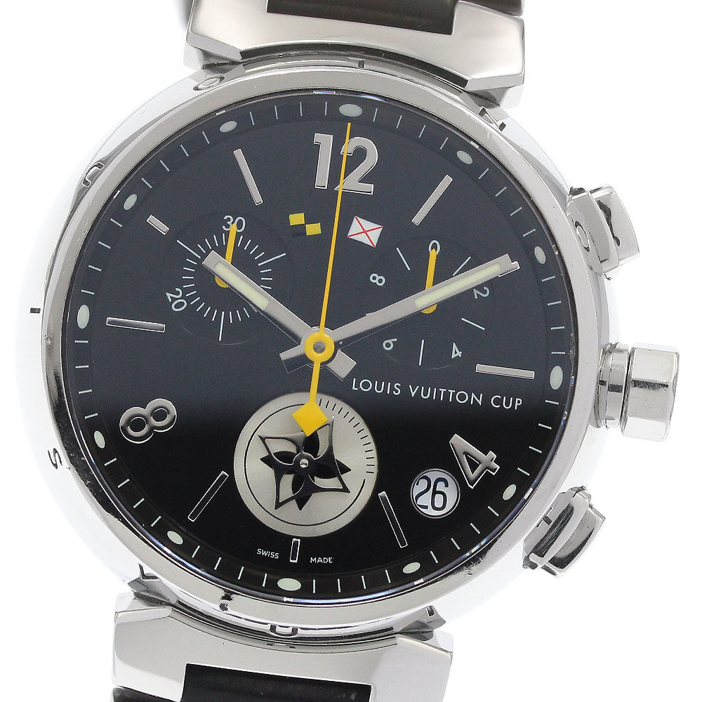 LOUIS VUITTON Tambour Lovely Cup Q11BG Chronograph Date black Dial Quartz Men's Watch_934104