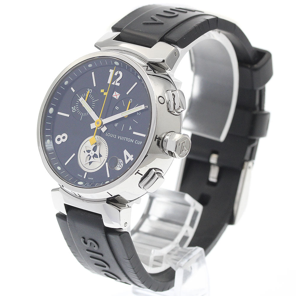 LOUIS VUITTON Tambour Lovely Cup Q11BG Chronograph Date black Dial Quartz Men's Watch_934104