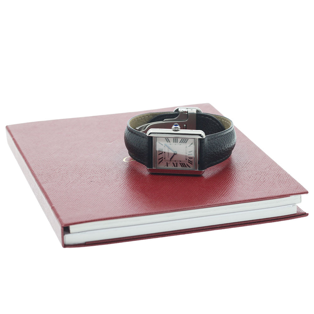 CARTIER Tank solo SM WSTA0030 Silver Dial Quartz Ladies Watch_934105