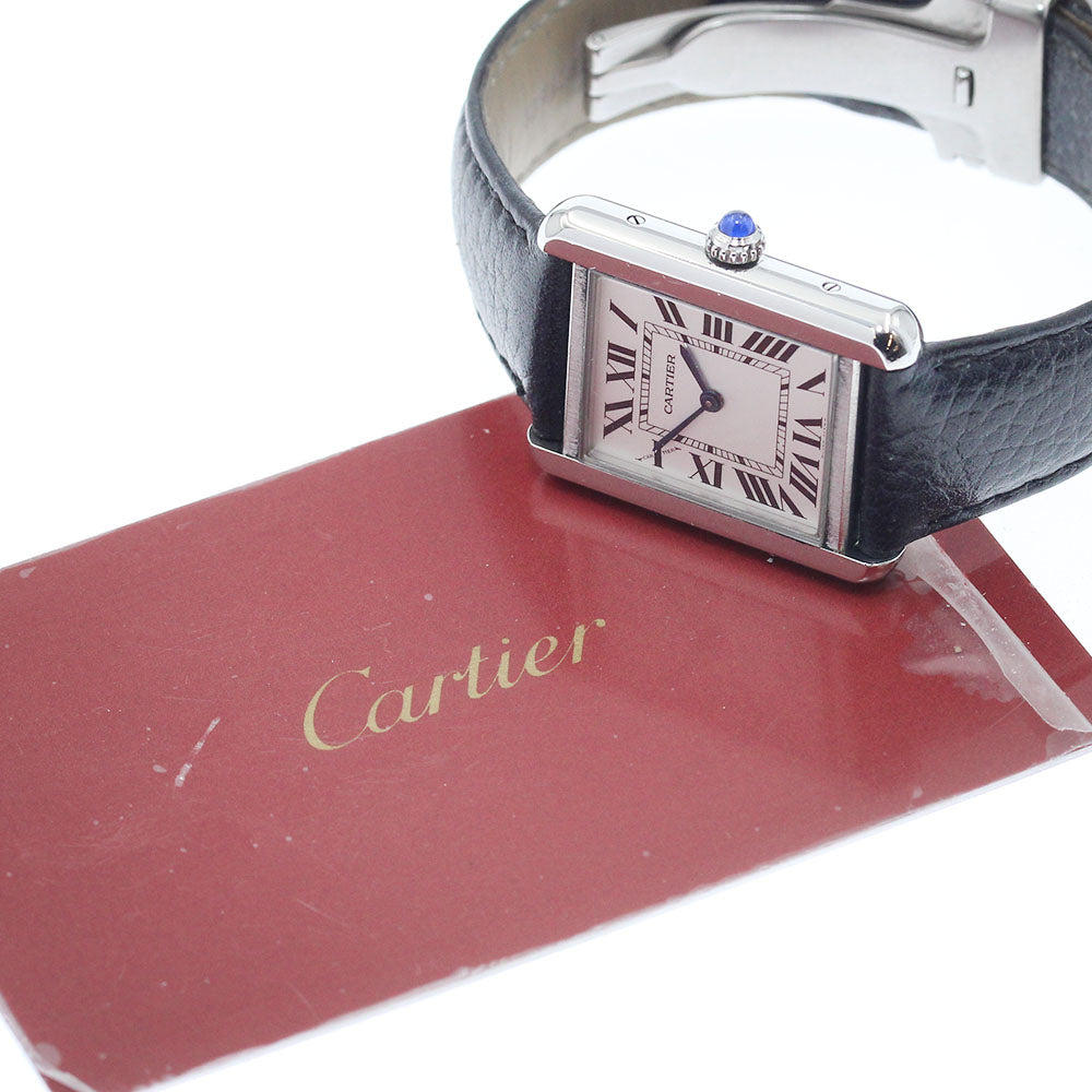 CARTIER Tank solo SM WSTA0030 Silver Dial Quartz Ladies Watch_934107