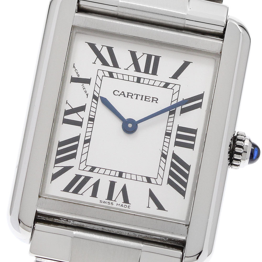 CARTIER Tank solo SM W5200013 Silver Dial Quartz Ladies Watch_934131